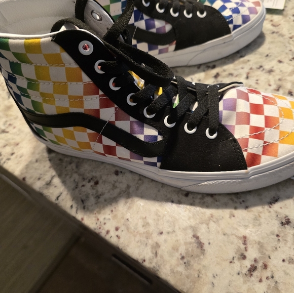 Vans Rainbow Checkered Sk8-Hi M9/W10.5 - Picture 4 of 6
